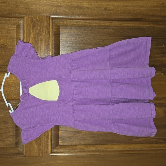 Cat&Jack: ABSOLUTELY ADORABLE 💜Dress w/Keyhole Back/Bow, Flutter Sleeve,XS(4/5) - Picture 3 of 8